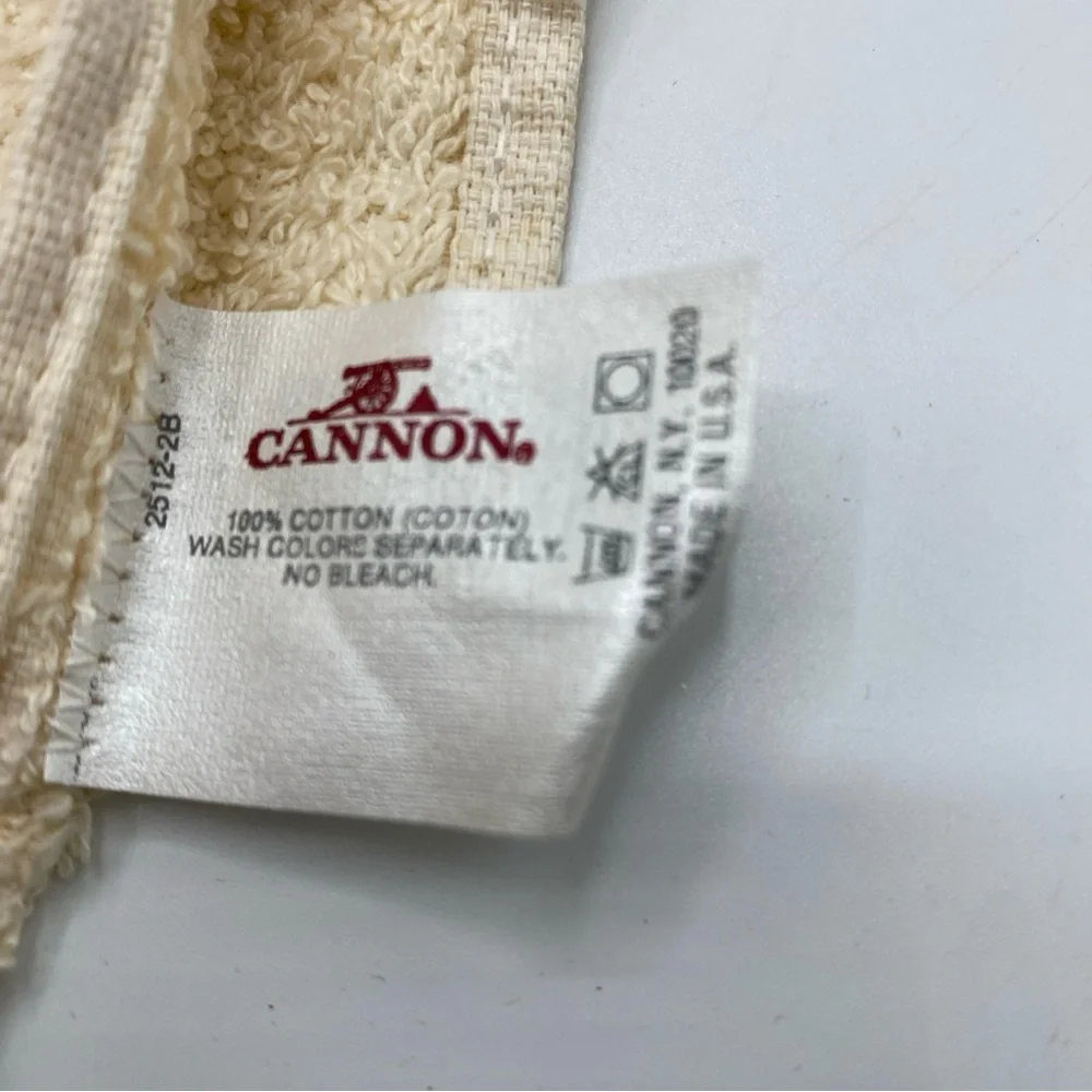 Vintage Cannon Bath Towels Wash Cloth White Pink Rose Floral Cottage Core USA